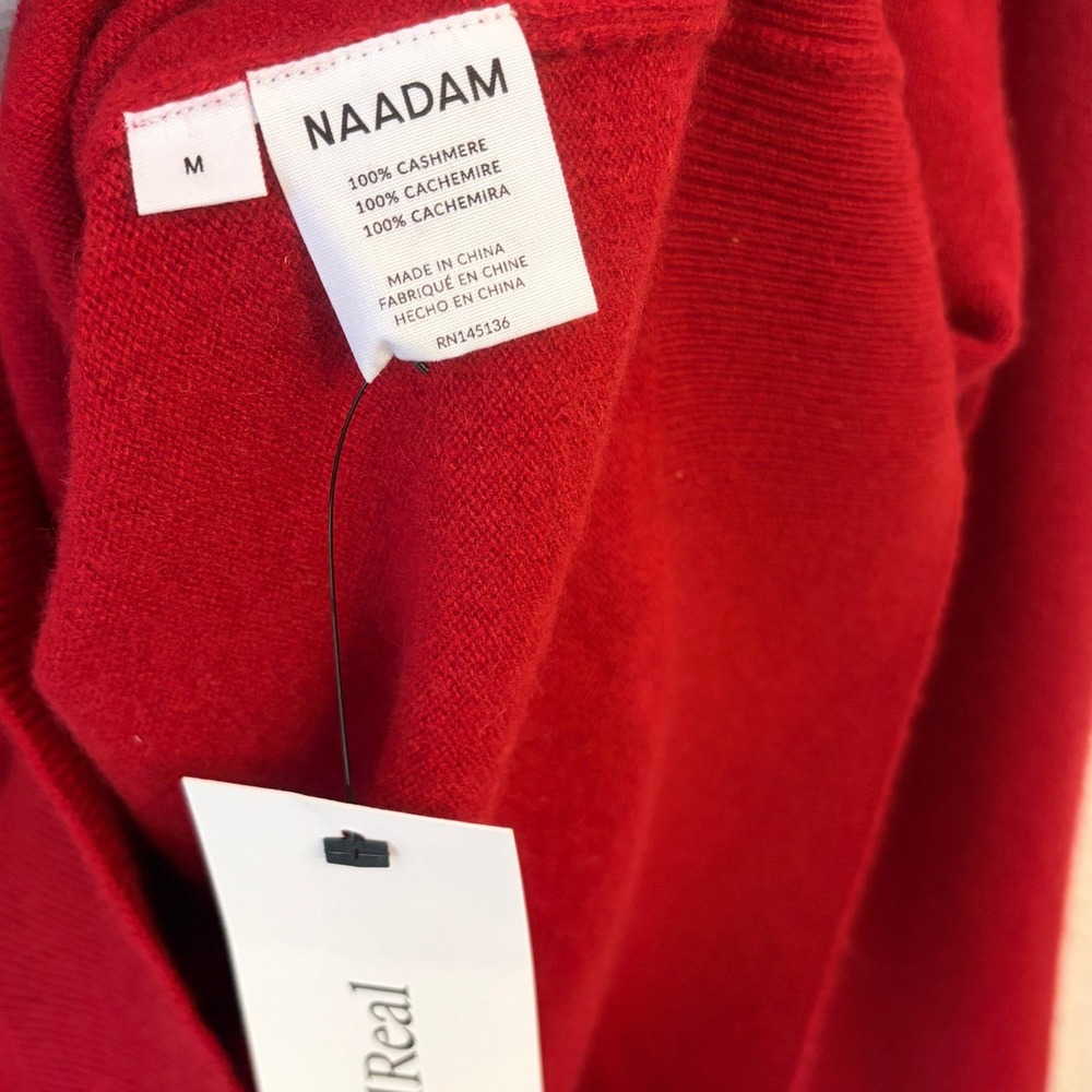 Naadam The Essential Sweater Mens M 100% Cashmere Crewneck Pullover Red NWT - Picture 7 of 10
